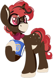 Size: 750x1090 | Tagged: safe, artist:rhythmpixel, derpibooru import, oc, oc only, oc:lava swirl, unicorn, book, bowtie, freckles, glasses, horn, lineless, simple background, solo, transparent background, younger