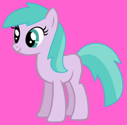 Size: 813x804 | Tagged: safe, artist:frozengembases, artist:maddiewondermanforever36, derpibooru import, earth pony, pony, g4, adult blank flank, alternate universe, aura (g4), aurabetes, background pony, base used, blank flank, cute, female, mare, older, older aura (g4), pink background, simple background, smiling, solo