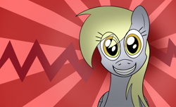 Size: 1300x790 | Tagged: safe, artist:thatcreepybird, derpibooru import, derpy hooves, pegasus, pony, creepy, cropped, female, grin, smiling, solo, underp