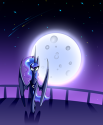 Size: 8176x9936 | Tagged: safe, artist:bumskuchen, derpibooru import, princess celestia, princess luna, alicorn, pony, absurd resolution, angry, balcony, female, horn, jewelry, long horn, long mane, long tail, looking at you, moon, necklace, night, princess, royal sisters, royalty, siblings, sisters, solo, tail, wings