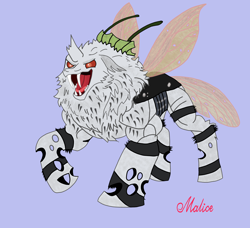 Size: 3400x3100 | Tagged: safe, artist:malice-may, derpibooru import, oc, oc only, oc:tarsus, butterfly, changeling, insect, moth, g4, alchemist, alchemy, blue background, buff, changeling oc, concave belly, hulk out, insect wings, monster, muscles, mutant, pathfinder, simple background, skinny, solo, strong, thin, wings