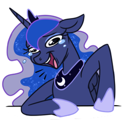 Size: 512x512 | Tagged: safe, artist:sparkling_light, derpibooru import, princess luna, alicorn, pony, crown, crying, emoji, emote, female, jewelry, laughing, mare, meme, ponified, reaction image, regalia, simple background, solo, species swap, tears of laughter, transparent background, wheeze, 😂