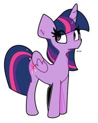 Size: 663x827 | Tagged: safe, artist:kindakismet, derpibooru import, twilight sparkle, twilight sparkle (alicorn), alicorn, pony, g4, ..., simple background, solo, white background