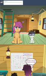 Size: 1280x2072 | Tagged: safe, artist:goweegee, derpibooru import, scootaloo, oc, oc:weegee, pony, colt, foal, glasses, male, older, tumblr:ask-adultscootaloo