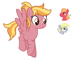 Size: 1024x810 | Tagged: safe, artist:sapphiretwinkle, derpibooru import, big macintosh, derpy hooves, oc, pegasus, pony, female, mare, offspring, parent:big macintosh, parent:derpy hooves, parents:derpymac, simple background, transparent background