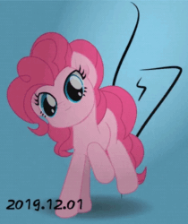 Size: 470x560 | Tagged: safe, artist:珀盾, derpibooru import, pinkie pie, earth pony, pony, 2019, animated, blinking, cute, dancing, diapinkes, female, loop, mare, movie accurate, old art, ponk, solo
