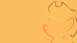 Size: 3200x1800 | Tagged: safe, artist:mrfugums, derpibooru import, applejack, earth pony, g4, absurd resolution, orange background, simple background, solo, vector, wallpaper