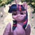 Size: 2048x2048 | Tagged: safe, ai content, derpibooru import, generator:pony diffusion v6 xl, generator:purplesmart.ai, generator:stable diffusion, machine learning generated, twilight sparkle, twilight sparkle (alicorn), alicorn, pony, g4, female, grin, leaf, looking down, mare, prompter:krivovyaz, smiling, smug, smug smile, smuglight sparkle, solo, wings