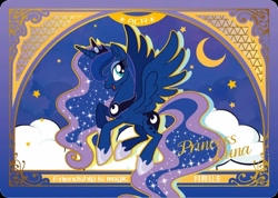 Size: 850x606 | Tagged: safe, derpibooru import, princess luna, series:卡游友谊绘影, card, chinese, kayou, merchandise, official, solo, text