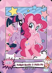 Size: 850x1191 | Tagged: safe, derpibooru import, pinkie pie, twilight sparkle, twilight sparkle (alicorn), alicorn, series:卡游友谊绘影, card, chinese, kayou, merchandise, official, text