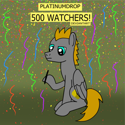 Size: 1600x1600 | Tagged: safe, artist:platinumdrop, derpibooru import, oc, oc:platinumdrop, pegasus, male, milestone, stallion