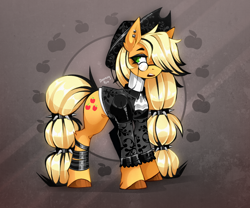 Size: 3000x2500 | Tagged: safe, artist:buvanybu, derpibooru import, applejack, earth pony, pony, female, goth, mare, solo