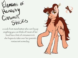 Size: 2160x1620 | Tagged: safe, artist:boring_ad_7453, derpibooru import, oc, oc only, oc:cinnamon sticks, earth pony, bun hairstyle, coat markings, cutie mark, earth pony oc, element of honesty, female, mare, messy mane, no pupils, solo, unshorn fetlocks