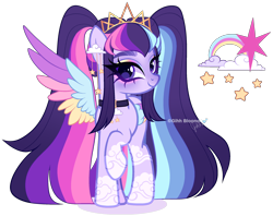 Size: 2500x1983 | Tagged: safe, artist:gihhbloonde, derpibooru import, rainbow dash, twilight sparkle, oc, pegasus, pony, colored wings, female, lesbian, magical lesbian spawn, mare, multicolored wings, offspring, parent:rainbow dash, parent:twilight sparkle, parents:twidash, shipping, simple background, solo, transparent background, twidash, wings