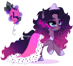 Size: 1953x1750 | Tagged: safe, artist:gihhbloonde, derpibooru import, oc, earth pony, pony, female, mare, offspring, parent:king sombra, parent:pinkie pie, parents:sombrapie, simple background, solo, transparent background