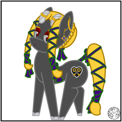 Size: 2000x2000 | Tagged: safe, artist:dice-warwick, derpibooru import, oc, oc only, oc:pitch blackheart, bicorn, pony, cloven hooves, ear piercing, feminine stallion, horn, makeup, male, multiple horns, piercing, simple background, solo, stallion, white background