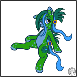 Size: 2000x2000 | Tagged: safe, artist:dice-warwick, derpibooru import, oc, oc only, oc:tapper tablature, original species, pony, fallout equestria, fallout equestria: dance of the orthrus, beauty mark, belly button, belly piercing, ear piercing, eyebrow piercing, eyebrows, fanfic art, female, mare, mirage pony, piercing, simple background, solo, spots, transparent background