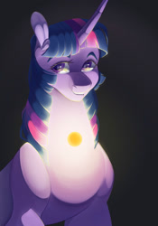 Size: 1399x2000 | Tagged: safe, artist:some-r4ndom-person, derpibooru import, twilight sparkle, unicorn twilight, pony, unicorn, g4, bust, female, gradient background, looking at you, mare, smiling, smiling at you, solo