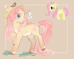 Size: 2500x2000 | Tagged: safe, artist:smolashecc, derpibooru import, fluttershy, bird, pony, unicorn, g4, female, race swap, redraw, solo, unicorn fluttershy