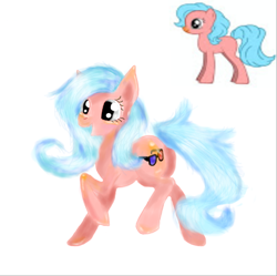 Size: 512x509 | Tagged: safe, artist:kasytheshark, derpibooru import, oc, oc only, earth pony, pony, 2013, earth pony oc, female, mare, open mouth, open smile, raised hoof, raised leg, simple background, smiling, solo, tail, white background