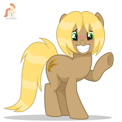 Size: 2000x2000 | Tagged: safe, artist:r4hucksake, derpibooru import, oc, oc only, oc:golden fields, earth pony, pony, blushing, female, mare, simple background, solo, transparent background