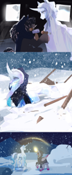 Size: 1772x4257 | Tagged: safe, artist:aztrial, derpibooru import, princess flurry heart, oc, alicorn, pony, unicorn, craft, horn, sculpture, snow, solo, statue, story included