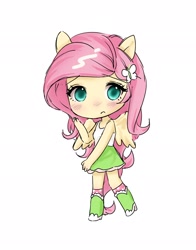 Size: 1606x2048 | Tagged: safe, artist:mlp_1121, derpibooru import, fluttershy, human, eared humanization, female, hairclip, humanized, simple background, solo, white background, winged humanization, wings