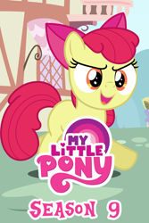 Size: 876x1314 | Tagged: artist needed, source needed, safe, derpibooru import, edit, apple bloom, earth pony, pony, g4, season 9, female, filly, foal, logo, logo edit, solo