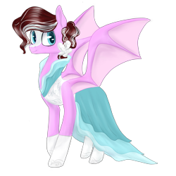 Size: 4000x4000 | Tagged: safe, artist:strawberry-heartrose, derpibooru import, oc, bat pony, pony, absurd resolution, clothes, dress, female, gala dress, mare, simple background, solo, transparent background