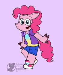 Size: 855x1016 | Tagged: safe, artist:serpanade-toons, derpibooru import, pinkie pie, anthro, earth pony, pony, g4, clothes, converse, female, shoes