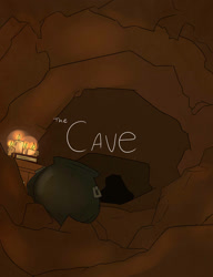 Size: 1024x1331 | Tagged: safe, artist:antelon, derpibooru import, comic:the cave, book, candle, cauldron, cavern, no pony, title page