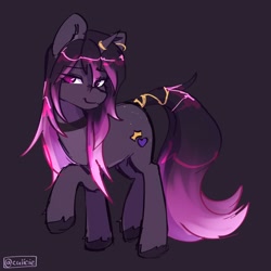 Size: 1300x1300 | Tagged: safe, artist:cuiicie, derpibooru import, oc, oc only, oc:magenta melody, unicorn, choker, countershading, female, horn, jewelry, unshorn fetlocks