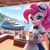 Size: 1024x1024 | Tagged: safe, ai content, derpibooru import, machine learning generated, anthro, earth pony, clothes, cupcake, female, food, looking at you, mare, ocean, prompter:raversonicfan, serving tray, smiling, smiling at you, solo, waitress, water, yacht