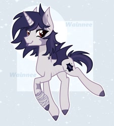 Size: 1159x1280 | Tagged: safe, artist:wainnee, derpibooru import, oc, pony, unicorn, concave belly, horn, looking at you, ribs, slender, solo, thin