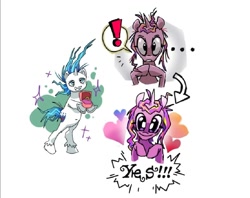 Size: 1000x792 | Tagged: safe, artist:danteobonfis, derpibooru import, princess cadance, shining armor, alicorn, pony, unicorn, g4, ..., alternate hairstyle, bipedal, comic, engagement ring, exclamation point, female, horn, male, mare, meme, messy mane, ring box, shiningcadance, shipping, simple background, straight, the bride and the ugly ass groom, white background