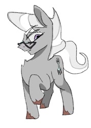 Size: 705x992 | Tagged: safe, artist:shimie96571, derpibooru import, silver spoon, earth pony, pony, g4, chest fluff, female, filly, foal, raised hoof, raised leg, simple background, solo, white background