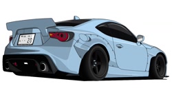Size: 1280x720 | Tagged: safe, artist:tantan_harusame, derpibooru import, 20% cooler, barely pony related, car, no pony, pixiv, rocket bunny, simple background, toyota, toyota gt86, white background