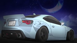 Size: 1280x720 | Tagged: safe, artist:tantan_harusame, derpibooru import, 20% cooler, barely pony related, car, night, no pony, pixiv, rocket bunny, toyota, toyota gt86, wallpaper
