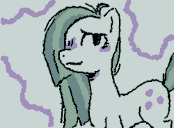 Size: 355x261 | Tagged: safe, artist:gh0stmist, derpibooru import, part of a set, marble pie, earth pony, pony, g4, abstract background, animated, blushing, cute, female, frame by frame, gif, gray coat, hair over one eye, long mane, marblebetes, mare, messy mane, shy, shy smile, smiling, squigglevision, straight mane, tail, two toned mane, two toned tail, wigglypaint