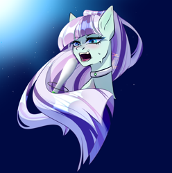 Size: 2356x2376 | Tagged: safe, artist:millman;, derpibooru import, coloratura, earth pony, pony, collar, countess coloratura, gradient background, open mouth, singing, solo