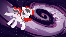 Size: 1920x1080 | Tagged: safe, derpibooru import, edit, oc, oc only, oc:red rocket, pony, unicorn, bad end, cutie mark, eyes closed, female, game, horn, mare, marequest, smiling, solo, space, stars, unicorn oc
