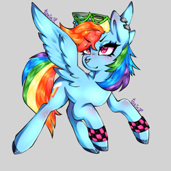 Size: 3000x3000 | Tagged: safe, artist:toxikil, derpibooru import, rainbow dash, pegasus, pony, accessory, blushing, bracelet, colored, colorful, ear piercing, earring, eyebrows, eyebrows visible through hair, fierce, flying, full body, glasses, hooves, jewelry, makeup, multicolored hair, nose piercing, nose ring, nudity, piercing, pony pussy, pose, rainbow hair, raised hoof, raised leg, shading, shiny hooves, shiny mane, solo, spread wings, vulva, wingding eyes, wings