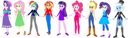 Size: 4028x1205 | Tagged: safe, artist:invisibleink, artist:tylerajohnson352, derpibooru import, applejack, fluttershy, pinkie pie, rainbow dash, rarity, starlight glimmer, sunset shimmer, trixie, twilight sparkle, equestria girls, g4, beanie, belt, blouse, boots, bowtie, business suit, clothes, converse, cowboy boots, cowboy hat, denim, dress, feet, flats, gown, hat, high heels, hoodie, jacket, jeans, jewelry, leather, leather jacket, leggings, long skirt, magician, magician outfit, necklace, overalls, pants, sandals, shirt, shoes, short shirt, simple background, skirt, stocking feet, tanktop, transparent background, trenchcoat, tuxedo, waistband, wristband, zipper