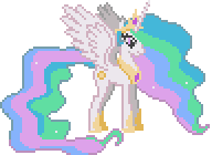Size: 192x140 | Tagged: safe, derpibooru import, princess celestia, alicorn, pony, animated, april fools 2024, concave belly, crown, ethereal mane, ethereal tail, gif, hoof shoes, jewelry, long mane, long tail, palindrome get, peytral, pixel art, princess shoes, regalia, simple background, slender, solo, spread wings, standing, tail, tall, thin, transparent background, wings