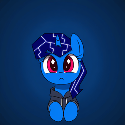 Size: 1024x1024 | Tagged: safe, ai content, derpibooru import, generator:pony diffusion v6 xl, generator:stable diffusion, machine learning generated, oc, oc only, oc:bluescreen pony, original species, pony, blue screen of death, cute, lora model, lora:bluescreen pony, magic, prompter:jasmindreasond, smiling, species swap, wrong eye color, wrong eye shape