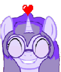 Size: 265x315 | Tagged: safe, artist:mellow91, derpibooru import, edit, oc, oc:glass sight, unicorn, april fools 2024, cute, female, grin, heart, horn, icon, lowres, ocbetes, pixel art, pixel heart, pixelated, simple background, smiling, solo, solo female, transparent background