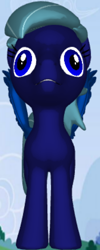 Size: 252x628 | Tagged: safe, derpibooru import, oc, oc only, oc:midnight space, pegasus, 3d pony creator, front view, large wings, male, stallion, striped tail, tail, wings