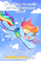 Size: 1200x1800 | Tagged: safe, artist:typhwosion, derpibooru import, rainbow dash, pegasus, g4, winter wrap up, clothes, positive ponies, solo, text, winter wrap up vest