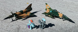 Size: 3936x1612 | Tagged: safe, artist:dingopatagonico, derpibooru import, rainbow dash, thunderlane, pegasus, argentina, iai dagger, photo, plane, toy