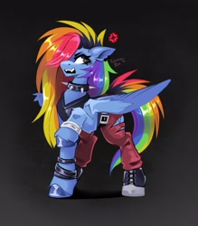 Size: 2228x2540 | Tagged: safe, artist:buvanybu, derpibooru import, rainbow dash, pegasus, pony, punk, solo